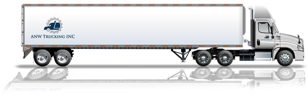 ANW Trucking tractor trailer — new model equipment for full truckload freight